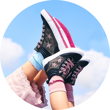 Kids’ Wanderland collection with playful, colorful shoes